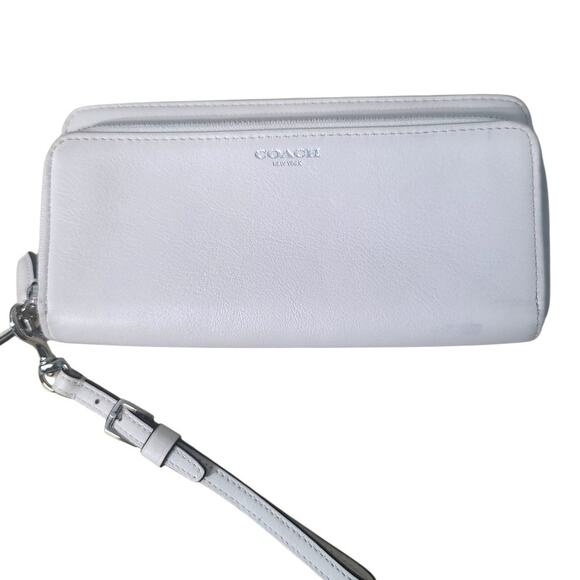 Coach White Double Zip Around Wallet - Picture 1 of 5